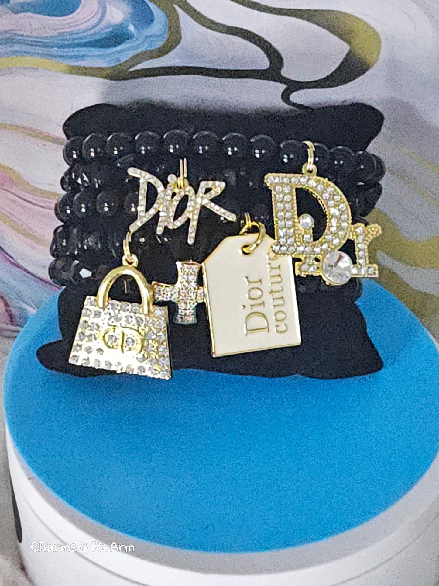 Black & Gold Designer Inspired Bracelet Set