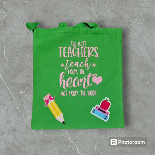 Teacher's Heart Canvas Tote