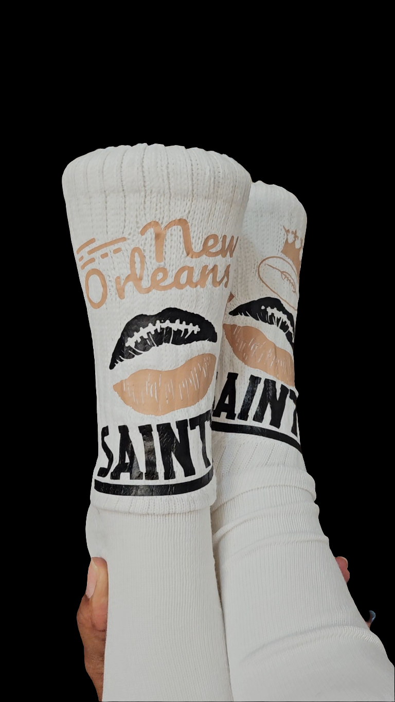 Saints "Who Dat" Socks